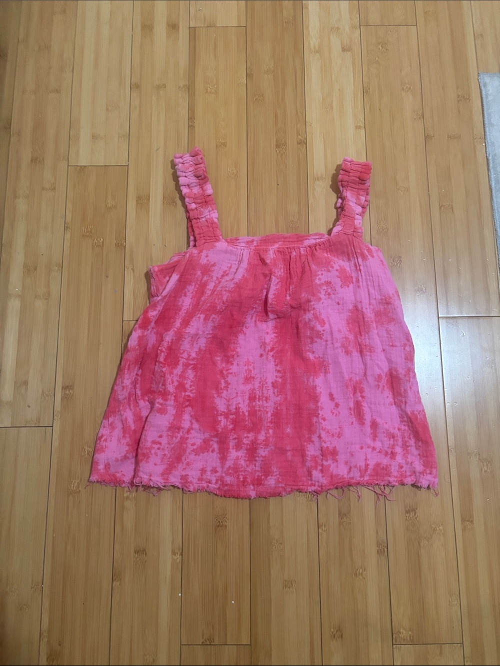 Pink Tie-Dye Sleeveless Summer Top